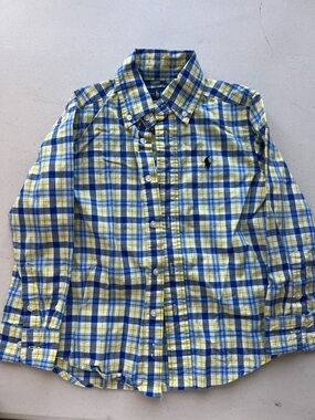 Ralph Lauren Yellow & Blue Plaid Button-Up Shirt